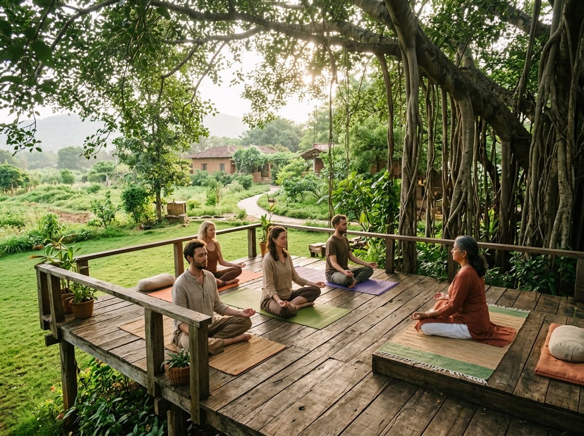 Yoga & Meditation Area at Nairuthya Whispering Wood